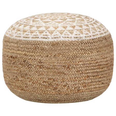 Handgewebter Jute-Pouf in Weiß 45x30 cm von vidaXL, Osmanen - Ref: Foro24-248085, Preis: 68,61 €, Rabatt: %