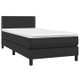 Box spring bed and LED mattress black synthetic leather 90x200 cm by vidaXL, Beds and slatted bases - Ref: Foro24-3134141, Pr...