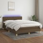 Boxspringbett mit LED-Matratze dunkelbrauner Stoff 140x200 cm von vidaXL, Betten und Lattenroste - Ref: Foro24-3133960, Preis...