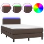 Boxspringbett mit Matratze und LED-braunem Kunstleder 120x200 cm von vidaXL, Betten und Lattenroste - Ref: Foro24-3134156, Pr...