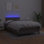 Box spring bed with mattress and LED gray synthetic leather 120x200 cm by vidaXL, Beds and slatted bases - Ref: Foro24-313415...