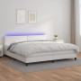 Cama box spring colchón y LED cuero sintético blanco 200x200 cm de vidaXL, Camas y somieres - Ref: Foro24-3134184, Precio: 60...