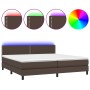 Boxspringbett mit Matratze und LED-braunem Kunstleder 200x200 cm von vidaXL, Betten und Lattenroste - Ref: Foro24-3134186, Pr...