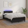 Box spring bed with mattress and LED black synthetic leather 120x200 cm by vidaXL, Beds and slatted bases - Ref: Foro24-31342...