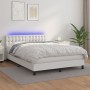 Cama box spring colchón y LED cuero sintético blanco 140x200 cm de vidaXL, Camas y somieres - Ref: Foro24-3134226, Precio: 44...