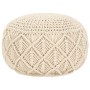 Handgefertigter Makramee-Pouf aus Baumwolle, 45 x 30 cm von vidaXL, Osmanen - Ref: Foro24-248089, Preis: 76,86 €, Rabatt: %