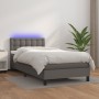 Cama box spring y colchón LED cuero sintético gris 80x200 cm de vidaXL, Camas y somieres - Ref: Foro24-3134193, Precio: 303,9...