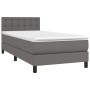 Box spring bed and LED mattress gray synthetic leather 80x200 cm by vidaXL, Beds and slatted bases - Ref: Foro24-3134193, Pri...