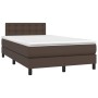 Box spring bed with mattress and LED brown synthetic leather 120x200 cm by vidaXL, Beds and slatted bases - Ref: Foro24-31342...