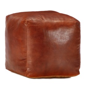 Pouf 40x40x40 cm genuine goat leather by vidaXL, Ottomans - Ref: Foro24-248126, Price: 111,99 €, Discount: %