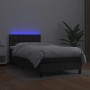 Box spring bed and LED mattress black synthetic leather 90x200 cm by vidaXL, Beds and slatted bases - Ref: Foro24-3134201, Pr...