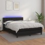 Cama box spring colchón y LED cuero sintético negro 140x200 cm de vidaXL, Camas y somieres - Ref: Foro24-3134225, Precio: 444...