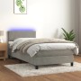 Boxspringbett mit Matratze und hellgrauem LED-Samt 90x190 cm von vidaXL, Betten und Lattenroste - Ref: Foro24-3134255, Preis:...