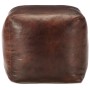 Dark brown pouf 40x40x40 cm genuine goat leather by vidaXL, Ottomans - Ref: Foro24-248127, Price: 105,35 €, Discount: %