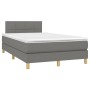 Box spring bed with mattress and LED dark gray fabric 120x200 cm by vidaXL, Beds and slatted bases - Ref: Foro24-3133702, Pri...