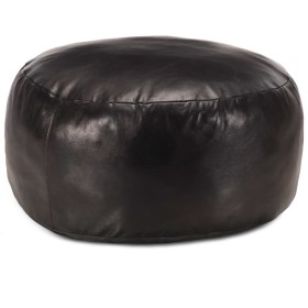 Black pouf 60x30 cm made of genuine goat leather by vidaXL, Ottomans - Ref: Foro24-248140, Price: 117,99 €, Discount: %