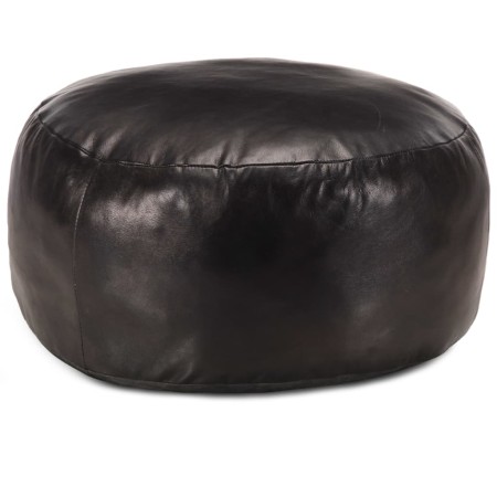 Black pouf 60x30 cm made of genuine goat leather by vidaXL, Ottomans - Ref: Foro24-248140, Price: 117,31 €, Discount: %