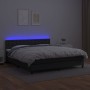 Box spring bed with mattress and LED black synthetic leather 180x200 cm by vidaXL, Beds and slatted bases - Ref: Foro24-31342...