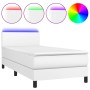 Boxspringbett und LED-Matratze aus weißem Kunstleder 80x200 cm von vidaXL, Betten und Lattenroste - Ref: Foro24-3134070, Prei...