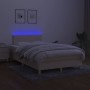 Cama box spring con colchón y LED tela crema 120x200 cm de vidaXL, Camas y somieres - Ref: Foro24-3133546, Precio: 396,86 €, ...