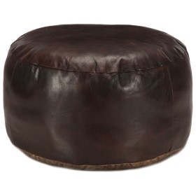 Dark brown pouf 60x30 cm genuine goat leather by vidaXL, Ottomans - Ref: Foro24-248139, Price: 130,99 €, Discount: %