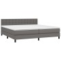 Cama box spring colchón y LED cuero sintético gris 200x200 cm de vidaXL, Camas y somieres - Ref: Foro24-3134247, Precio: 602,...