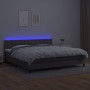 Cama box spring colchón y LED cuero sintético gris 200x200 cm de vidaXL, Camas y somieres - Ref: Foro24-3134247, Precio: 602,...