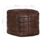 Dark brown pouf 40x40x40 cm genuine goat leather by vidaXL, Ottomans - Ref: Foro24-248136, Price: 109,24 €, Discount: %