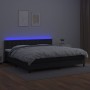 Cama box spring colchón y LED cuero sintético negro 200x200 cm de vidaXL, Camas y somieres - Ref: Foro24-3134243, Precio: 613...