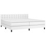 Box spring bed with mattress and LED white synthetic leather 200x200 cm by vidaXL, Beds and slatted bases - Ref: Foro24-31342...