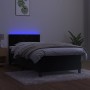 Cama box spring colchón y LED terciopelo negro 90x200 cm de vidaXL, Camas y somieres - Ref: Foro24-3134263, Precio: 308,48 €,...