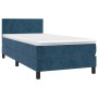 Box spring bed with mattress and LED dark blue velvet 90x200 cm by vidaXL, Beds and slatted bases - Ref: Foro24-3134265, Pric...