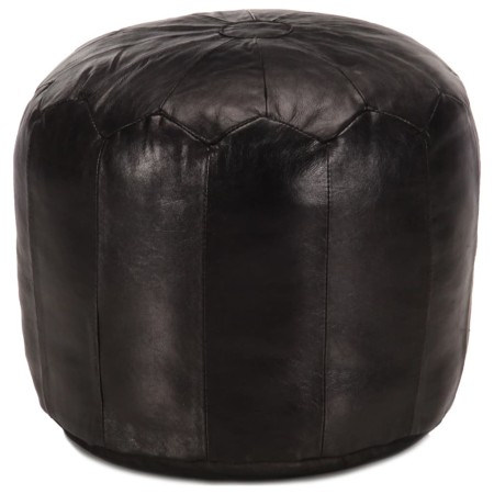 Black pouf 40x35 cm genuine goat leather by vidaXL, Ottomans - Ref: Foro24-248131, Price: 88,99 €, Discount: %