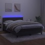 Box spring bed with mattress and LED dark gray velvet 140x200 cm by vidaXL, Beds and slatted bases - Ref: Foro24-3134286, Pri...