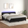 Cama box spring colchón y LED terciopelo negro 160x200 cm de vidaXL, Camas y somieres - Ref: Foro24-3134293, Precio: 499,45 €...