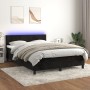 Box spring bed with mattress and LED black velvet 140x200 cm by vidaXL, Beds and slatted bases - Ref: Foro24-3134287, Price: ...