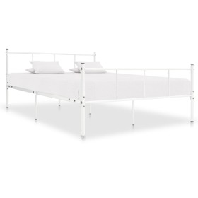 Estructura de cama de metal blanco 120x200 cm de vidaXL, Camas y somieres - Ref: Foro24-284631, Precio: 101,69 €, Descuento: %