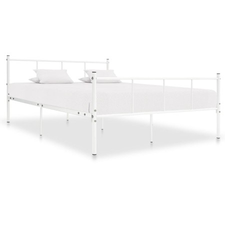 Estructura de cama de metal blanco 120x200 cm de vidaXL, Camas y somieres - Ref: Foro24-284631, Precio: 101,77 €, Descuento: %