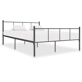 Gray metal bed frame 160x200 cm by vidaXL, Beds and slatted bases - Ref: Foro24-284647, Price: 134,99 €, Discount: %