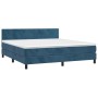 Box spring bed with mattress and LED dark blue velvet 160x200 cm by vidaXL, Beds and slatted bases - Ref: Foro24-3134295, Pri...