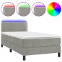 Cama box spring colchón y LED terciopelo gris claro 80x200 cm de vidaXL, Camas y somieres - Ref: Foro24-3134309, Precio: 282,...