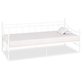 Estructura de cama de metal blanco 90x200 cm de vidaXL, Camas y somieres - Ref: Foro24-284668, Precio: 112,99 €, Descuento: %