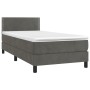 Box spring bed with mattress and LED dark gray velvet 90x190 cm by vidaXL, Beds and slatted bases - Ref: Foro24-3134316, Pric...