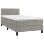 Cama box spring colchón y LED terciopelo gris claro 90x200 cm de vidaXL, Camas y somieres - Ref: Foro24-3134321, Precio: 314,...