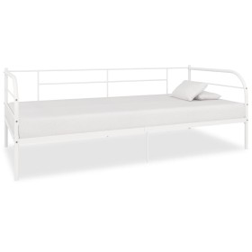 White metal bed frame 90x200 cm by vidaXL, Beds and slatted bases - Ref: Foro24-284672, Price: 87,34 €, Discount: %