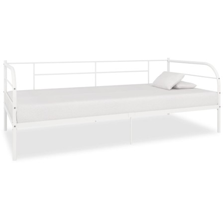 Estructura de cama de metal blanco 90x200 cm de vidaXL, Camas y somieres - Ref: Foro24-284672, Precio: 87,34 €, Descuento: %