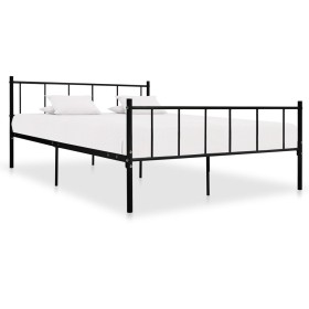 Black metal bed frame 180x200 cm by vidaXL, Beds and slatted bases - Ref: Foro24-284641, Price: 143,89 €, Discount: %