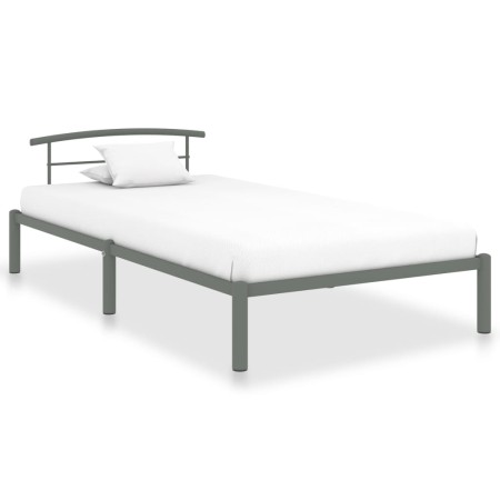 Gray metal bed frame 90x200 cm by vidaXL, Beds and slatted bases - Ref: Foro24-284662, Price: 77,49 €, Discount: %