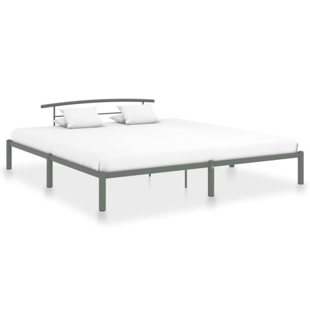 Estructura de cama de metal gris 200x200 cm de vidaXL, Camas y somieres - Ref: Foro24-284706, Precio: 83,94 €, Descuento: %