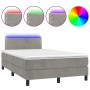 Boxspringbett mit Matratze und hellgrauem LED-Samt 120x200 cm von vidaXL, Betten und Lattenroste - Ref: Foro24-3134333, Preis...